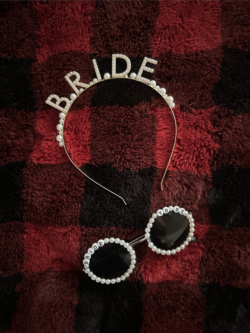 BRIDE Pearl Accent Headband and Sunglasses Set